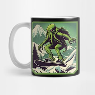 Cthulhu on  snowboard Mug